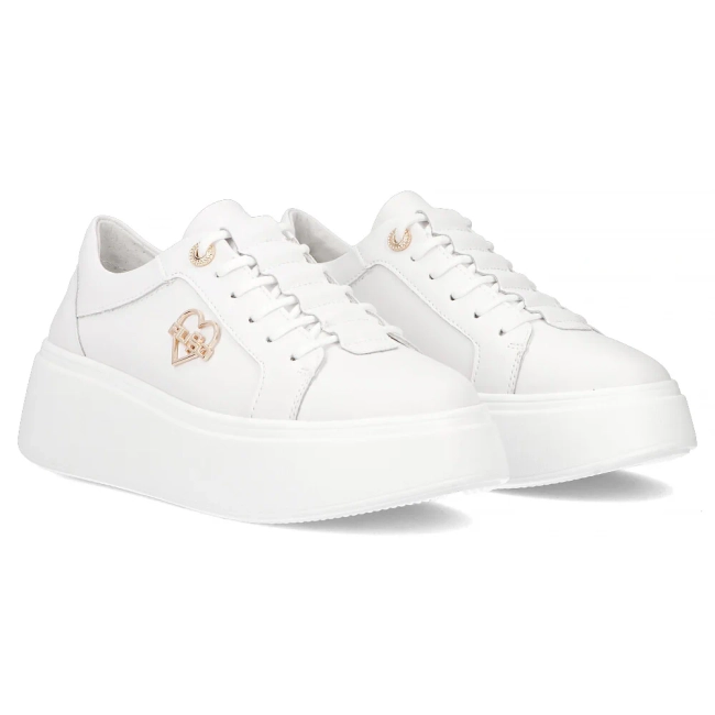 Leather sneakers Filippo DP6058/25 WH H white