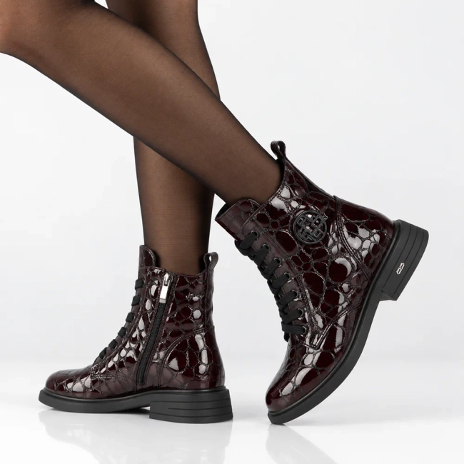 Leather ankle boots Filippo DBT7965/26 BG CR burgundy