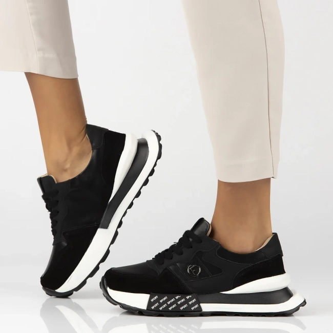 Skórzane sneakersy Filippo DP6762/25 BK czarne