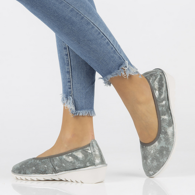 Skórzane półbuty Filippo DP046/18 GR FL szare