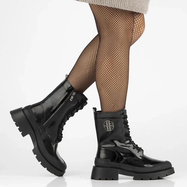 Leather boots Filippo DBT6482/24 BK black