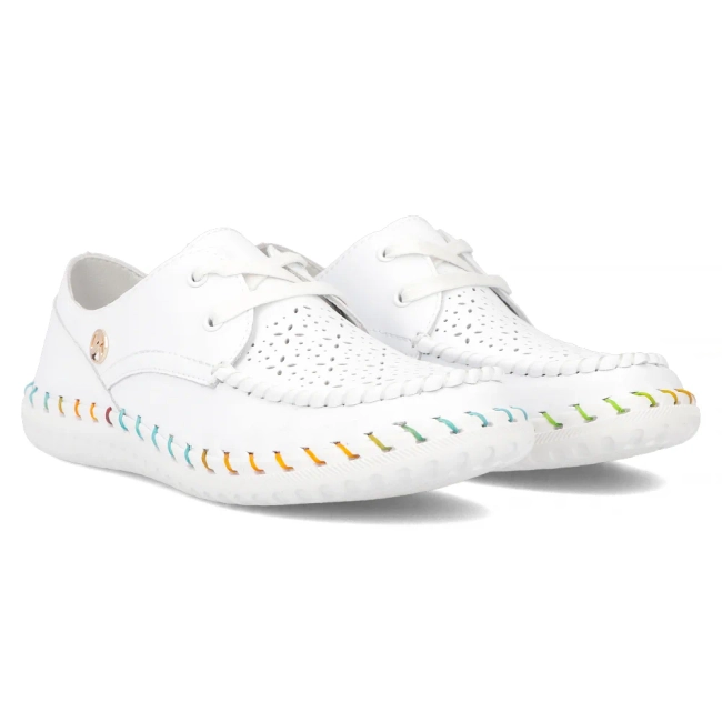 Skórzane półbuty Artiker 54C1517 białe