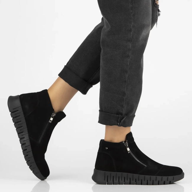 Leather ankle boots DBT6345/24 BK SU black