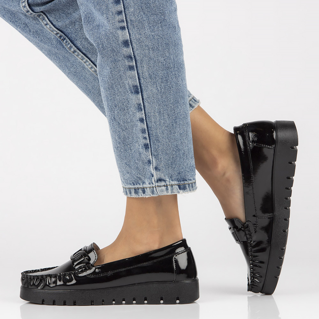 Skórzane mokasyny Filippo DP3334/23 BK L czarne