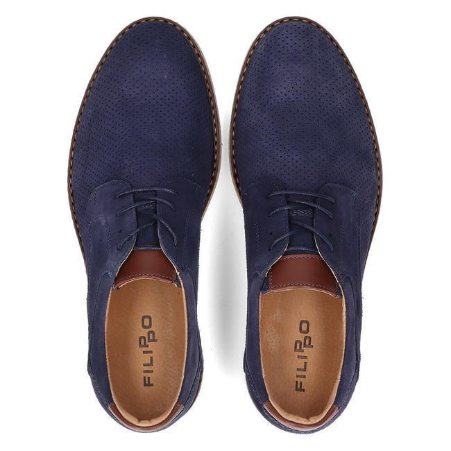 Leather shoes Filippo 5452-1 navy blue