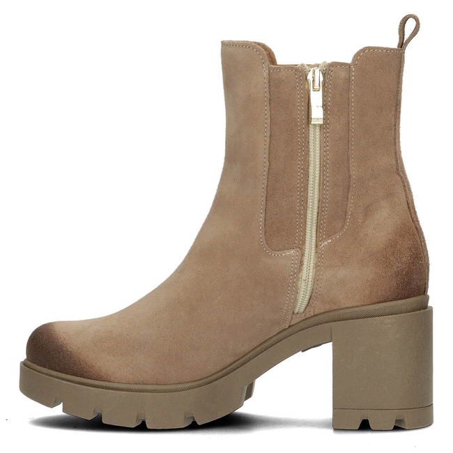 Skórzane botki na obcasie Filippo 60396 Taupe