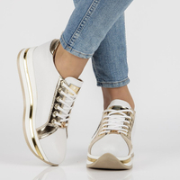 Leather sneakers Filippo 096 white and gold