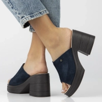 Leather slippers Filippo DK6814/25 NV navy