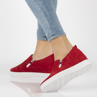 Skórzane półbuty Filippo DP1356/21 RD czerwone