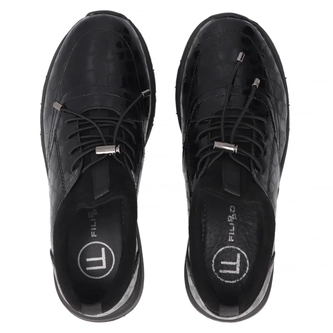 Leather shoes Filippo DP7117/25 BK black