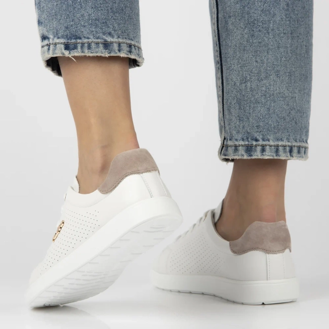 Leather sneakers Filippo DP6738/25 WH BE white-beige