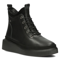 Skórzane botki na platformie Filippo DBT4799/23 BK czarne