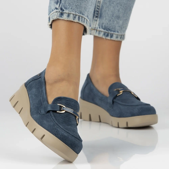 Leather shoes Filippo DP7002/25 BL blue