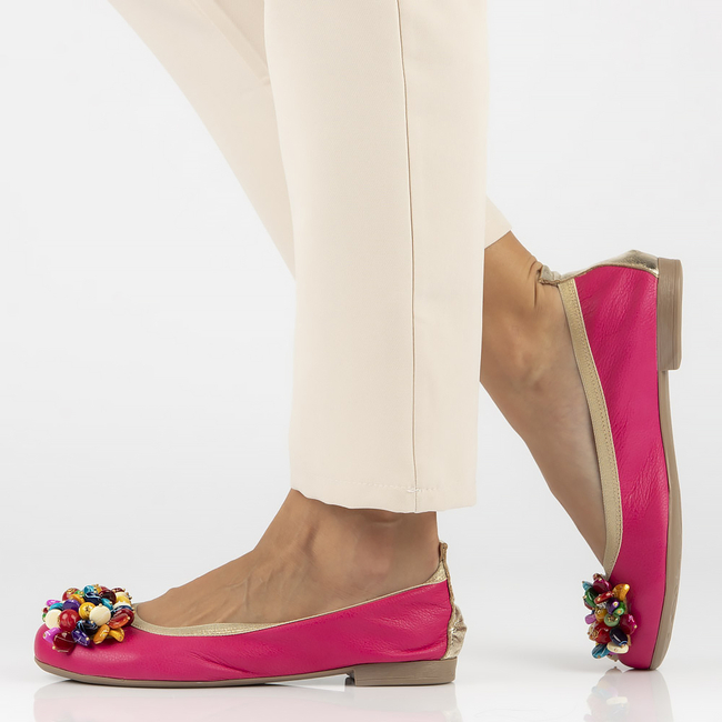 Leather ballerinas Filippo 287 fuchsia