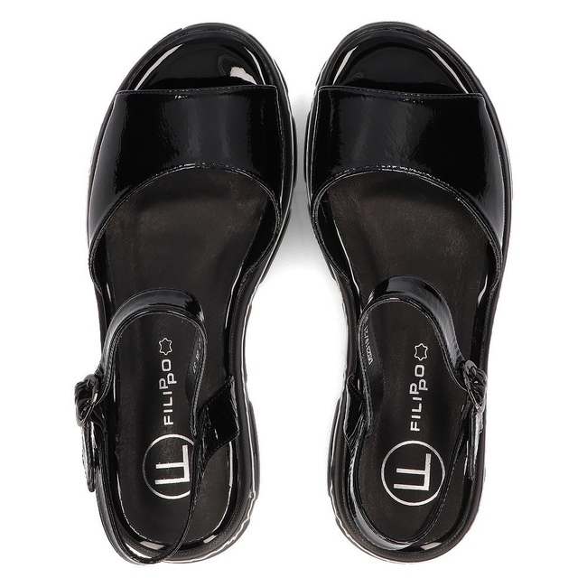 Wedge sandals Filippo DS2319/21 BK black