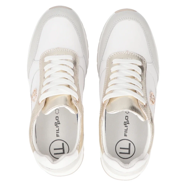Leather sneakers Filippo DP6858/25 WH GO white gold