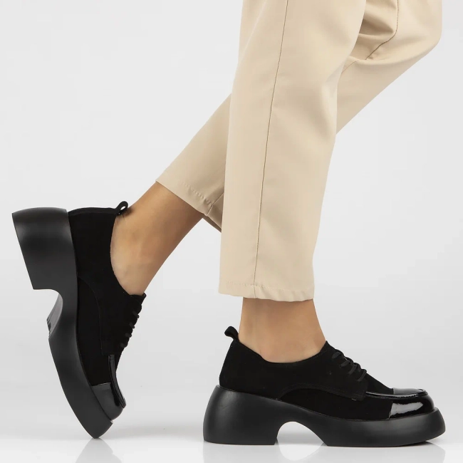 Leather shoes Filippo DP6462/24 BK black