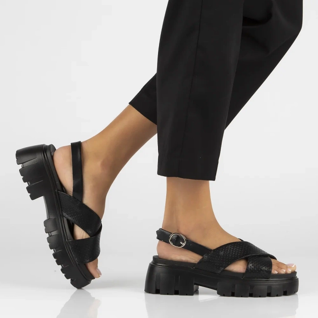 Leather sandals Filippo DS6059/24 BK black