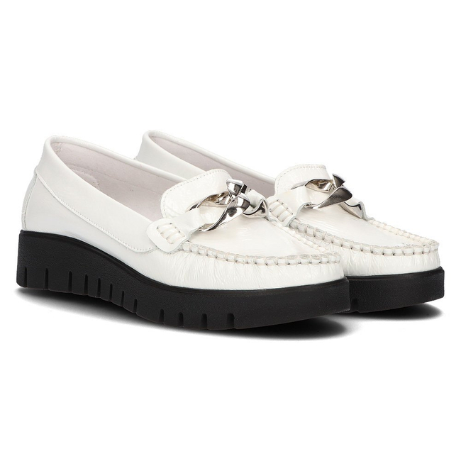 leather loafers Filippo 10133 white lacquered