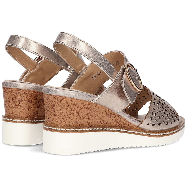 Sandały na koturnie Filippo DS2077/21 GO złote