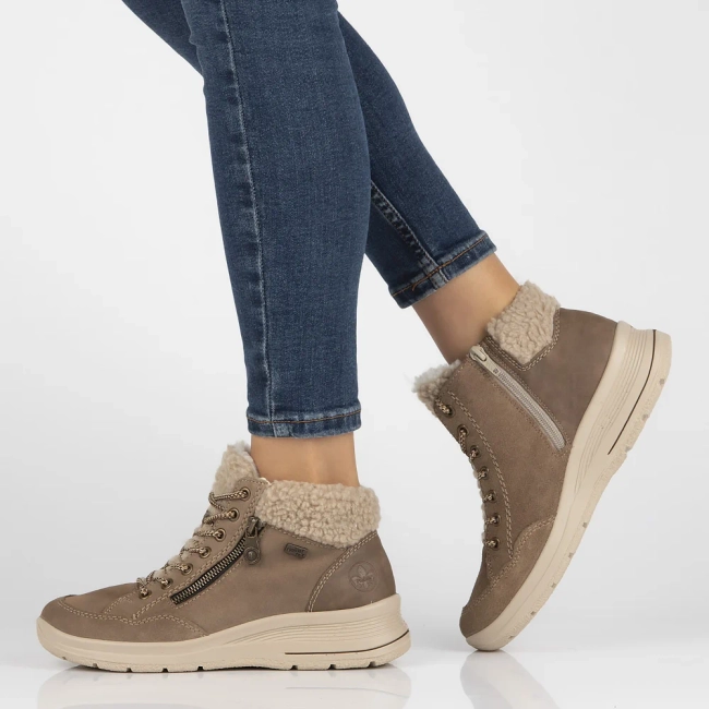 Leather ankle boots Rieker L7701-24 brown