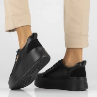 Leather sneakers Filippo DP6170/24 BK black