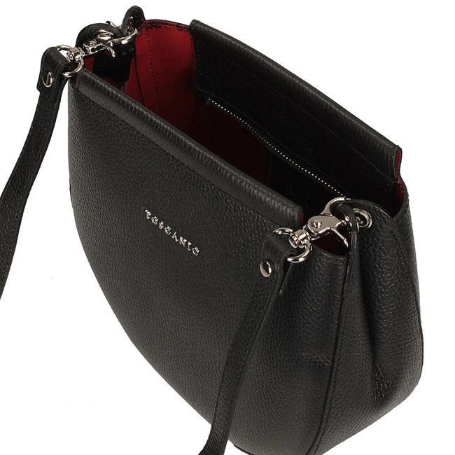 Skórzana torebka Toscanio 16159 czarna