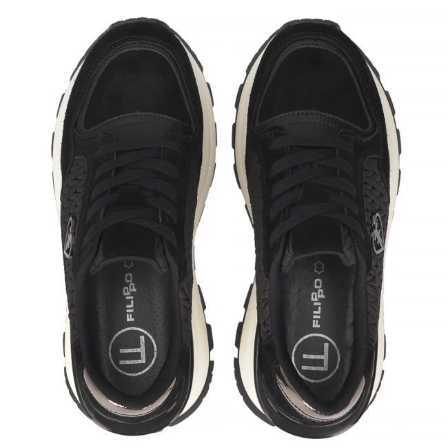 Leather sneakers Filippo DP7410/25 BK black