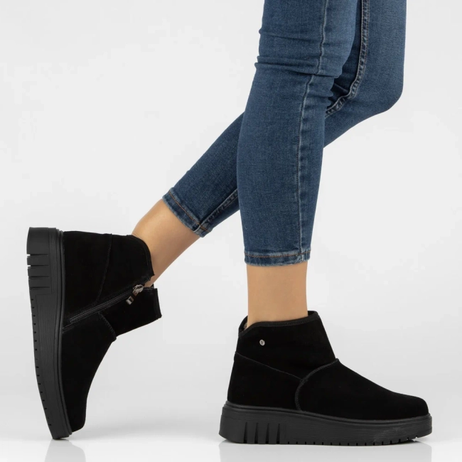 Leather platform ankle boots Filippo DBT8342/26 BK black
