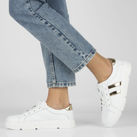 Skórzane półbuty na platformie Filippo DP4530/23 WH GO białe