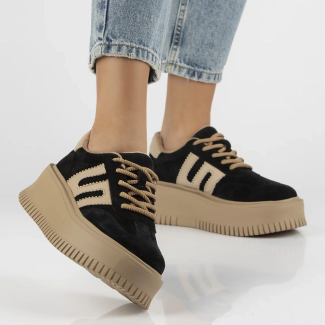 Skórzane sneakersy Filippo DP7111/25 BK czarne