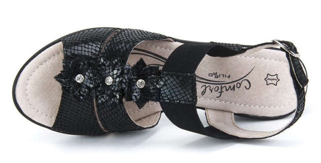 Skórzane Sandały Filippo DS062/18 BK czarne