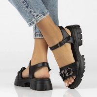 Leather sandals Filippo DS4614/24 BK black