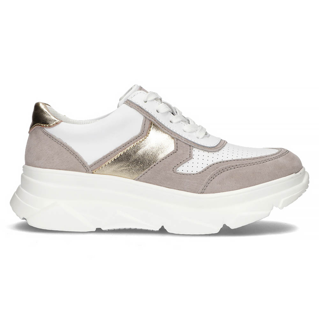 Skórzane Sneakersy Filippo DP4579/23 WH GR biało szare