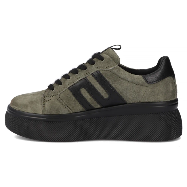 Skórzane sneakersy Filippo DP7175/25 KH khaki