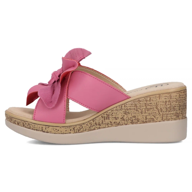 Leather flip-flops Filippo DK7039/25 FH fuchsia