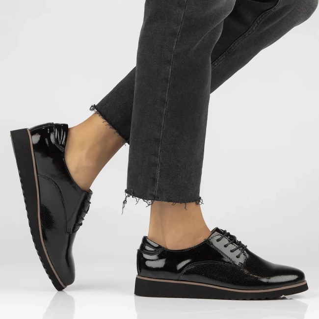 Skórzane półbuty Filippo DP4796/23 BK czarne