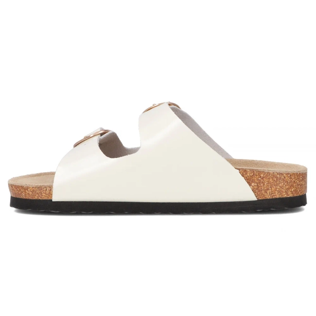 Skórzane klapki Filippo DK7061/25 WH białe