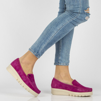 Skórzane mokasyny Filippo DP2031/21 FH różowe