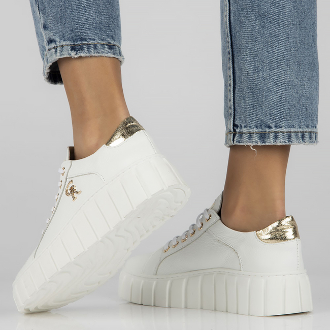 Skórzane sneakersy Filippo 168 białe