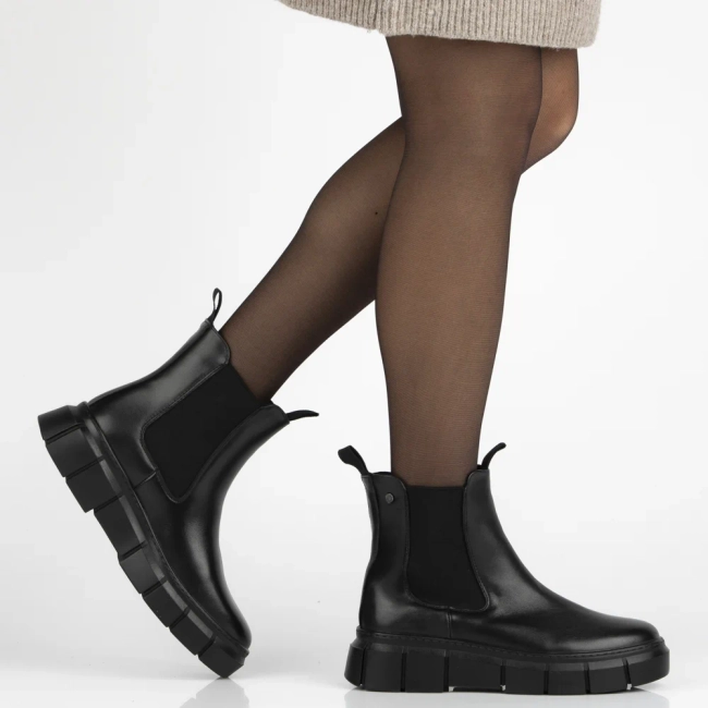 Leather ankle boots Filippo DBT7264/25 BK black