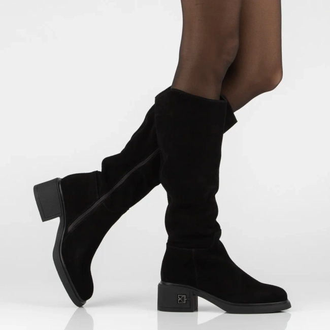 Leather heeled boots Filippo DKZ8215/26 BK black