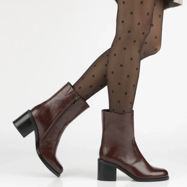 Leather ankle boots Filippo DBT7355/25 BG burgundy