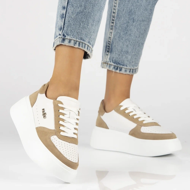 Skórzane sneakersy Filippo DP6047/24 WH białe