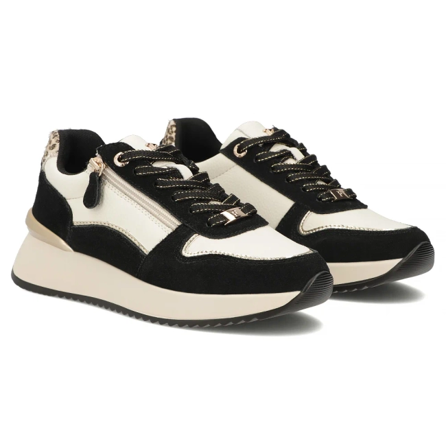 Leather sneakers Filippo DP7770/26 WH BK white-black