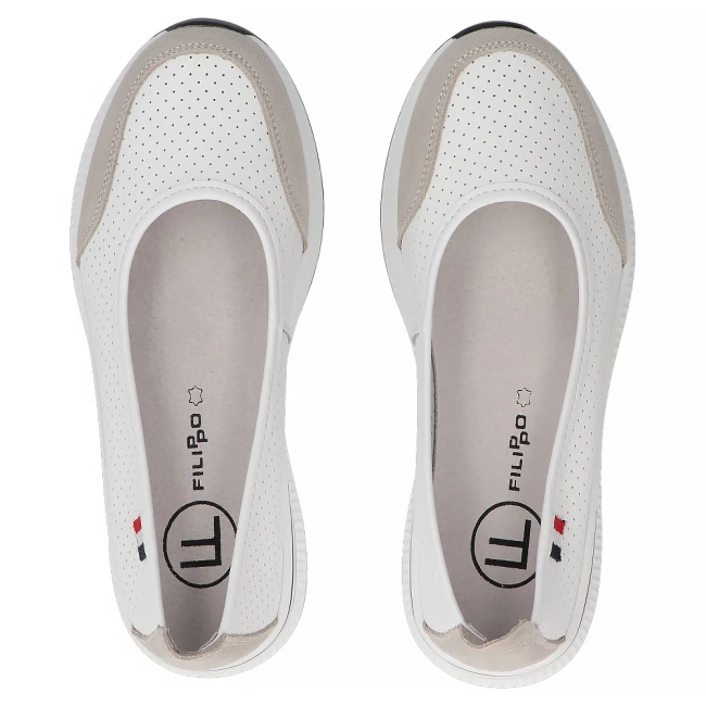 Leather shoes Filippo DP6134/26 WH GR white-grey
