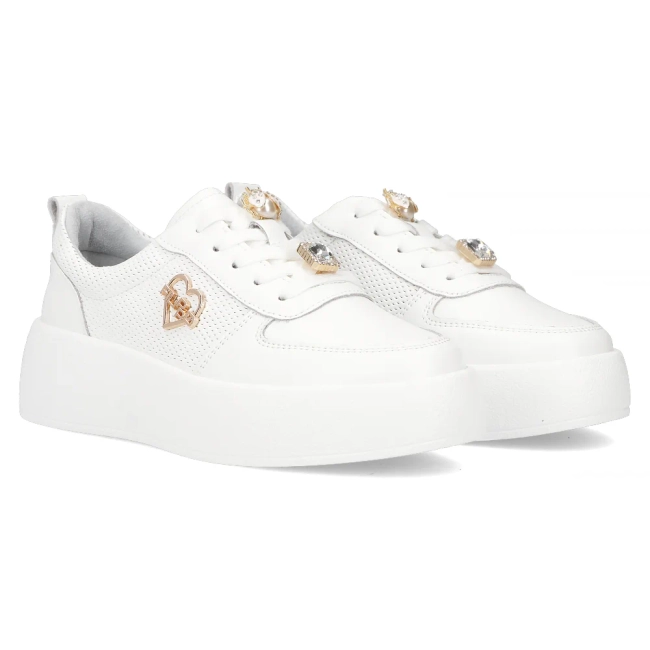 Leather sneakers Filippo DP6784/25 WH white