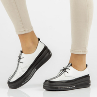 Skórzane półbuty Filippo DP3624/22 WH białe