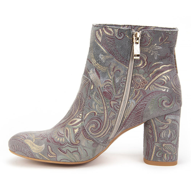 Ankle boots Lemar 30044 Embroidery Grey