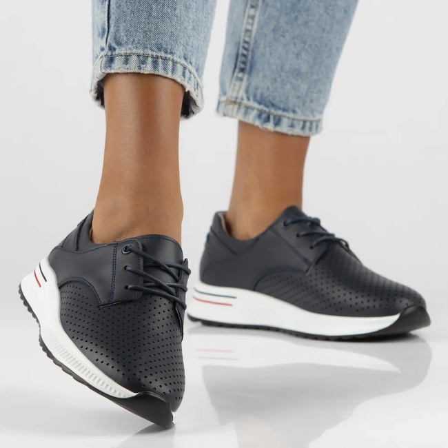 Leather shoes Filippo DP6022/24 NV navy blue